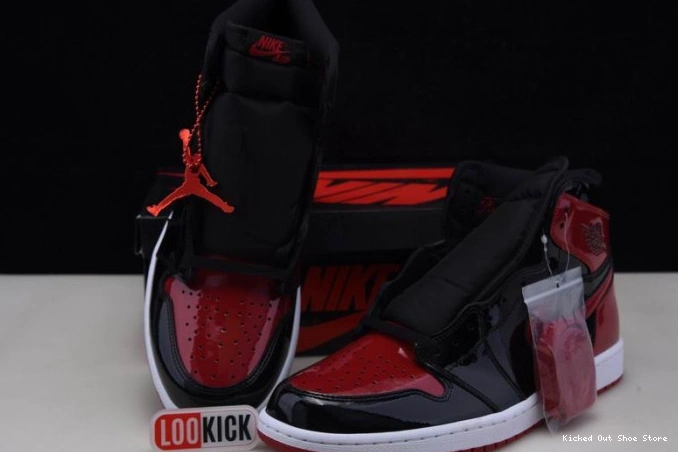 Kicked Out Shoe Store High 555088-063 Bred Air OG Jordan 1 Patent 0801